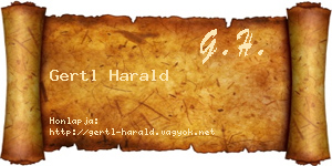Gertl Harald névjegykártya